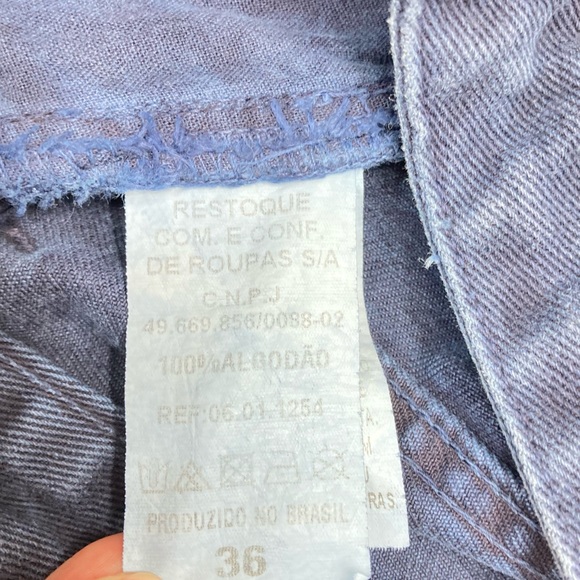 John John High Rise Distressed Shorts 26 Blue Raw Hem Cotton Brazilian - Picture 10 of 10